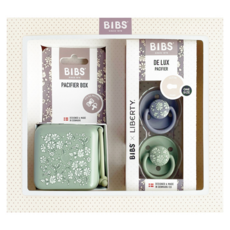 BIBS x Liberty印花系列禮盒組, 0-18m, 1套, 灰綠色
