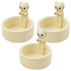 MONACO OLIVE 賞火貓咪 小茶蠟燭臺 3入, 單一顏色