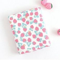 草莓熊寬幅有機雙面針織布料, 米白色, 1個