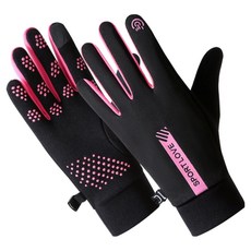 Well-mama 女用玩雪滑雪手套, 玫瑰紅, 1個