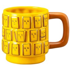 sun art PEKO 不二家 陶瓷馬克杯 350ml, 1個, 家庭派 黃色
