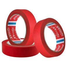 다다 칼라 종이 디자인 마스킹 테이프 25mm x 15m, 레드, 3개