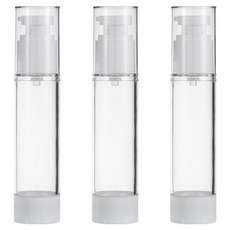 27LIVING 攜帶式真空分裝旅行用按壓瓶 100ml, 白色 + 透明, 3個