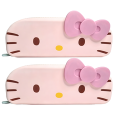LiLFANT Hello Kitty 凱蒂貓矽膠軟餐具盒, 2個, 混和顏色