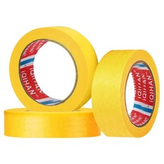 다다 칼라 종이 디자인 마스킹 테이프 25mm x 15m, 옐로우, 3개