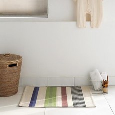 오리고 핸드 우븐 코튼 주방 현관 욕실 매트, 아이보리