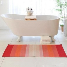 ORIGO 手工編織棉質廚房玄關浴室地墊, 紅色