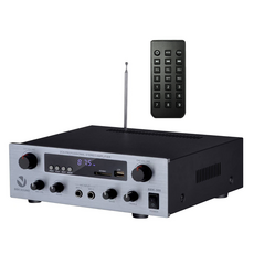 비비케이사운드 2채널 300W 매장용 블루투스 멀티앰프 + 리모컨 세트, BBK-300, 은회색