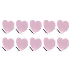 월드크린 하트 접착식 후크 걸이, 핑크, 10개