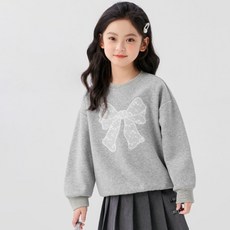 Uvely 兒童 Nyageo 蕾絲蝴蝶結大學T