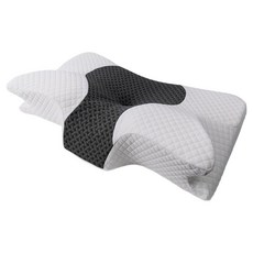 petco 培菓 亞馬遜記憶棉枕頭a類人體工學Pillow睡眠護頸枕頸椎枕頭 護頸牛角枕, 1個, 灰白色