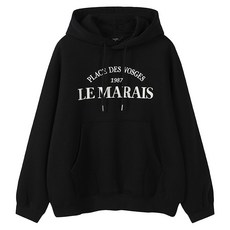 TOPTEN10 女性刷毛圖案寬鬆版連帽運動衫 MSE4TH2902