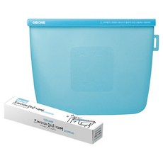 GIBONE Fresh Keeper 雙重密封矽膠拉鍊袋 2000ml 特大(XL), 1個, 棉花天空