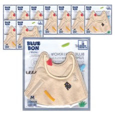 블루본 아이노우 컬러마스크 중형 주니어용, 10개입, 1개, 아이보리