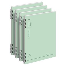 MUNID 線圈7.5mm橫線筆記本, 淺綠色, 4個