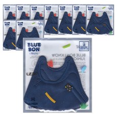 블루본 아이노우 컬러마스크 중형 주니어용, 10개입, 1개, 네이비