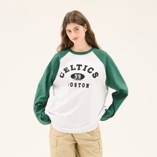 NBA 남녀공용 라글란 배색 긴팔 티셔츠 N251TS021P