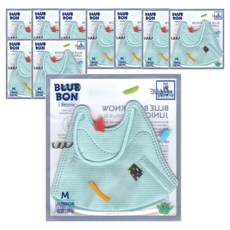 블루본 아이노우 컬러마스크 중형 주니어용, 10개입, 1개, 민트