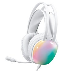 Anyzone 虛擬7.1聲道RGB電競USB耳機麥克風(含Type-C OTG轉接頭), ANY-H3, 白色