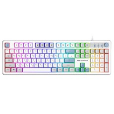 darkFlash 大飛 薄膜式 有線 104鍵 鍵盤, DG104, 冰霜白, 自有軸