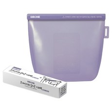 GIBONE Fresh Keeper 雙重密封矽膠夾鏈袋 大型 1.5L, 1個, 柔和薰衣草