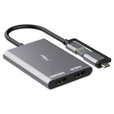 LAN Star 筆記型電腦 MacBook 雙螢幕連接 4K 30Hz 支援MST功能 轉換器, 1個, LS-UH319D-N