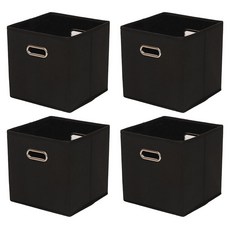 접이식 수납 정리함 선반 책장 바구니, 블랙, 4개