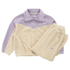New Balance Kids NBgC 絲絨撞色短版半拉鍊套裝