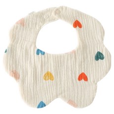 iMiTU 米圖 6層紗布花瓣口水巾圍兜, 1個, 愛心米