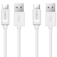 큐브온 A타입-C타입 일반충전 케이블, 50cm, 화이트, 2개