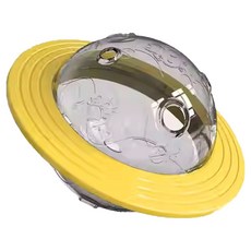 P&H寵物家 狗狗不倒翁漏食餵食器 飛盤玩具, 1個, 黃色