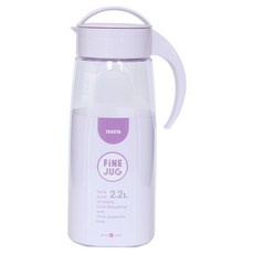 TAKEYA 日本製 手柄式 可橫放 大容量 冰箱冷水壺, 1個, 2.2L, 淡紫色