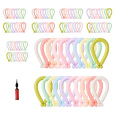 피앤비유니티 요술풍선 100입 세트, 08 마카롱 혼합10색, 1세트