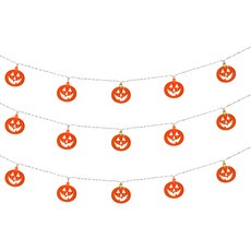 Party Club 萬聖節南瓜LED拉旗, 3個, 混合顏色