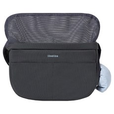 likalika 寵物專用堅固半月形斜揹包 + 坐墊組合, 1套, 炭灰色(斜背包), 天藍色(坐墊)