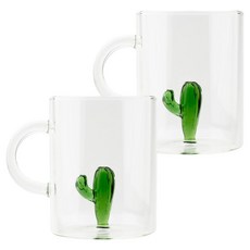 이첸도르프밀라노 데저트 선인장 내열 손잡이 머그컵 450ml, 그린, 2개