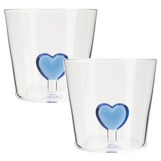 이첸도르프밀라노 쿠오레 하트 내열 유리컵 325ml, 블루, 2개