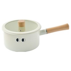 Modern House 電磁爐適用 豆豆琺瑯單柄鍋, 1個, 18cm, 象牙白