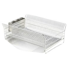 hanauta 不鏽鋼碗碟架 附瀝水盤 直放式, 1個, 銀色