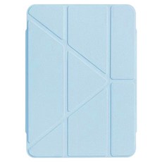 YUNMI 智慧休眠帶筆槽搭扣Y折支架防摔皮套保護殼, 藍色, 1個
