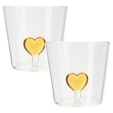 이첸도르프밀라노 쿠오레 하트 내열 유리컵 325ml, 옐로우, 2개