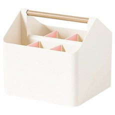 Lala工房 大容量筆筒 6格隔板 多用途收納整理盒, 1個, 混合顏色