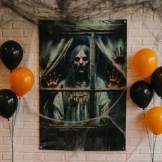 PARTYSHOW 萬聖節裝飾橫幅 窗戶鬼B款, 混合色