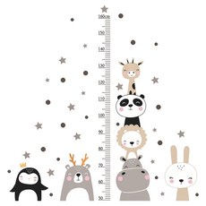 Isoon 可愛動物身高尺壁貼, 混合色