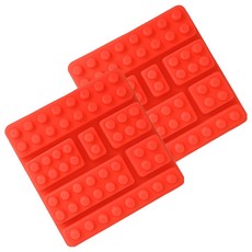 블럭모양 DIY 수제비누 핸드메이드 방향제 실리콘 몰드 트레이 2P, 레드