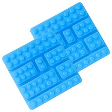 블럭모양 DIY 수제비누 핸드메이드 방향제 실리콘 몰드 트레이 2P, 블루