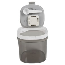 磁吸掀蓋式密封儲存罐 附湯匙, 1.6L, 茶色, 1個