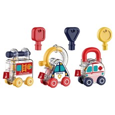 PLAYFUL TOYS 頑玩具 感統開鎖車3個, 1套, 混和顏色