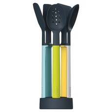 Joseph Joseph Elevate 矽膠廚具5件組 附支架, 1個, 廚具5件組 + 支架, 混合色