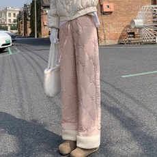 Banyastory 女款絎縫防寒寬版鋪棉長褲 PP88